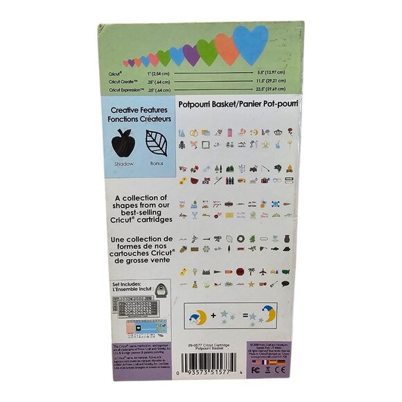 Cricut Provo Craft Shapes Cartridge Potpourri Basket 290577 Link Status Unknown - Picture 3 of 11